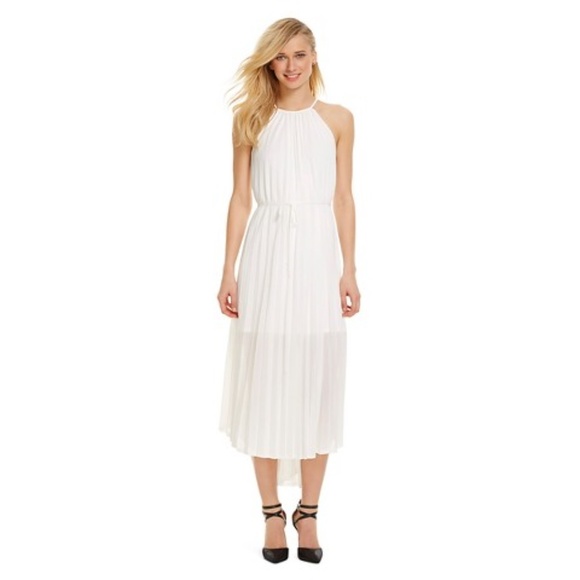 White Pleated Maxi Dress